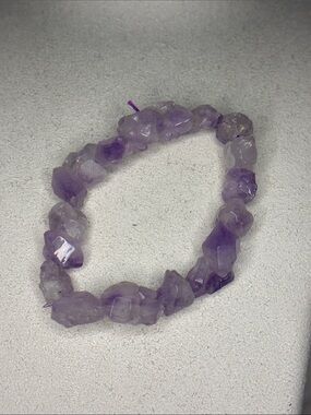 Purple Amethyst Chip Stretch Bracelet - Unbranded